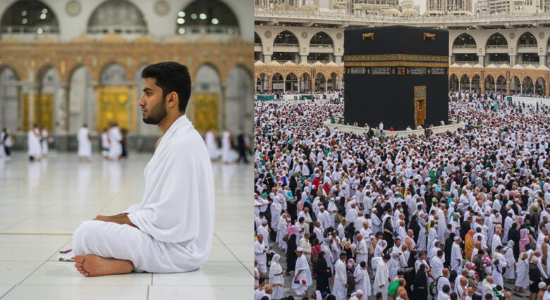 2 difference images one for the group umrah and other is private umrah